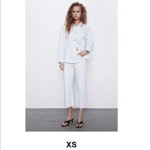 Zara, XS, white denim jacket.